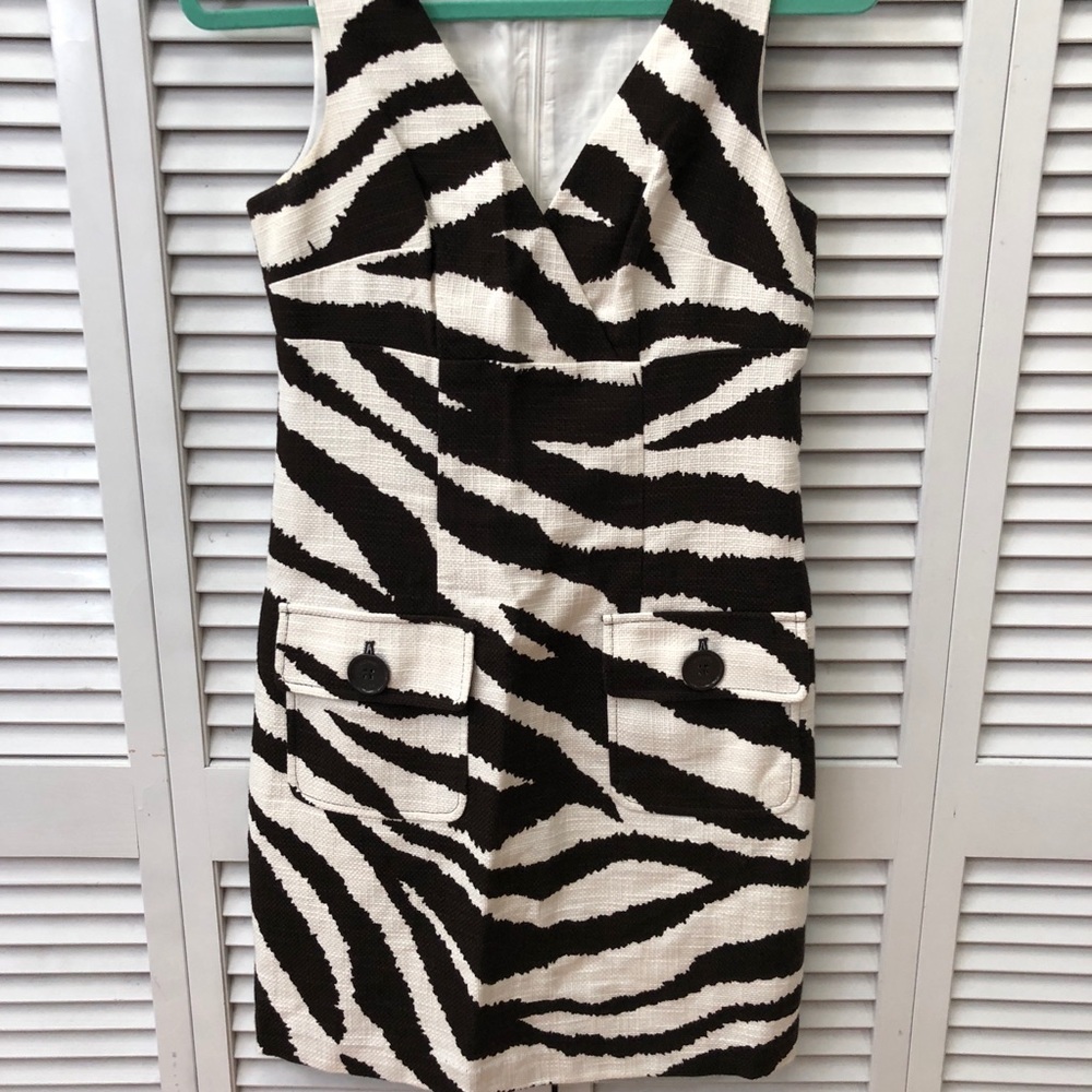 Michael Kors zebra print sheath dress with pockets